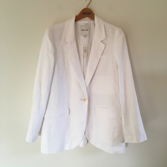 Madewell Jackets & Blazers - NWT Madewell $158 The Larsen Blazer in 100% Linen Eyelet White Sz XL NJ530